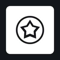 Star in circle icon, simple style vector