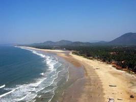 The beach view from Gopura tower in Shiva tample in Murudeshvar, Karnataka, India photo