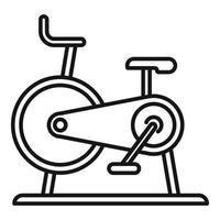 icono de bicicleta de ejercicio estacionaria, estilo de contorno vector