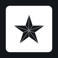 Black star icon, simple style vector