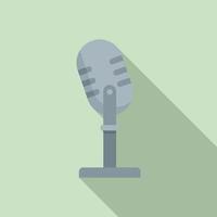 Studio microphone podcast icon, flat style vector