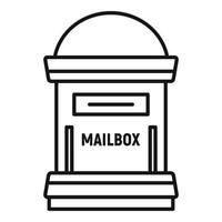 Office mailbox icon, outline style vector
