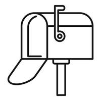 Open home mailbox icon, outline style vector