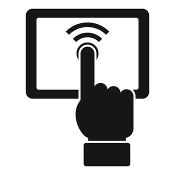 icono de control remoto táctil, estilo simple vector