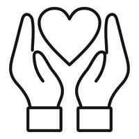 Keep heart icon, outline style vector