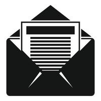 Document email icon, simple style vector