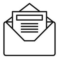 Document email icon, outline style vector