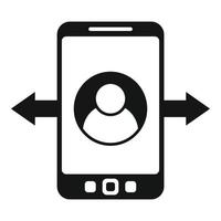 Phone online marketing icon, simple style vector