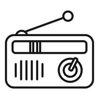 icono de radio portátil, estilo de esquema vector