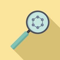 Nanotechnology magnifier icon, flat style vector