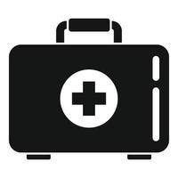 First medical kit icon, simple style vector