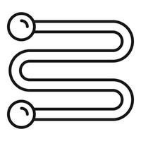 Wall heated towel rail icon, outline style vector
