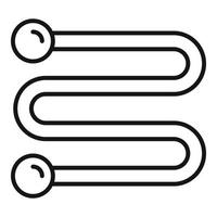 Wall heated towel rail icon, outline style vector