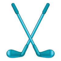 Golf clubs icon, cartoon style vector