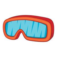 Ski sport goggles icon, cartoon style vector