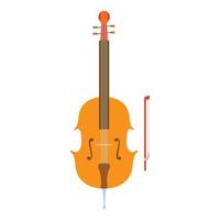 icono de violín, estilo plano vector