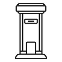 Mailbox container icon, outline style vector