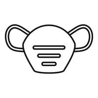 Medical mask icon, outline style vector