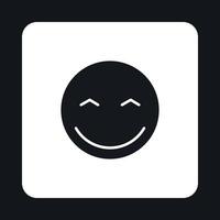Smiling emoticon icon, simple style vector