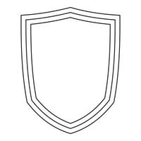 Military shield icon, outline style vector