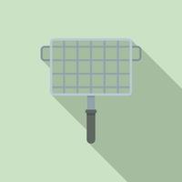 Bbq handle net icon, flat style vector