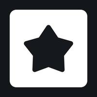 Five pointed black star icon, simple style vector