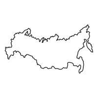 Russia map icon, outline style vector