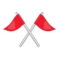 Flags of golf course icon, cartoon style vector