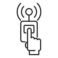 Engineer walkie talkie icon, outline style vector