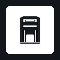 Black inbox icon, simple style vector