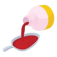 Medical syrup icon, isometric 3d style vector