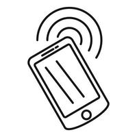 Engineer smartphone icon, outline style vector