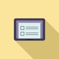 To-do list tablet icon, flat style vector