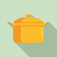 Saucepan icon, flat style vector