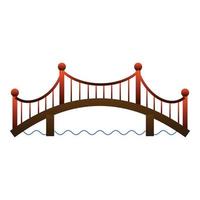 Architecture bridge icon, cartoon style vector
