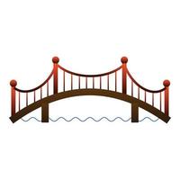 icono de puente de arquitectura, estilo de dibujos animados vector