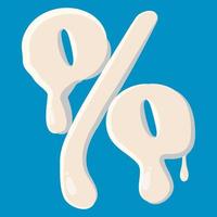 Percent sign isolated on baby blue background vector