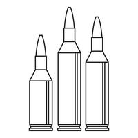 Bullet ammunition icon, outline style vector