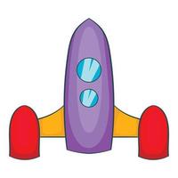 Rocket for space flight icon, cartoon style vector