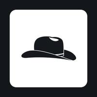 icono de sombrero de vaquero, estilo simple vector