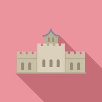 icono de turismo del castillo, tipo plano vector