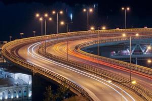 Highway at night lights photo