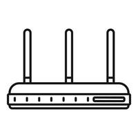 Three antenna router icon, outline style vector