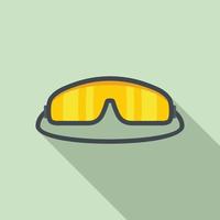 icono de gafas de paracaidista, tipo plano vector