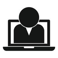 Online laptop broker icon, simple style vector