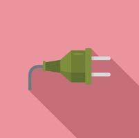 Electric plug icon, flat style vector