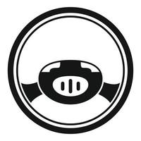 Tuning steering wheel icon, simple style vector