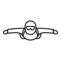 Man skydiving icon, outline style vector