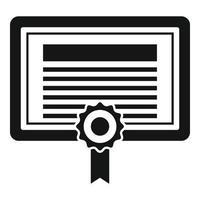 icono de certificado de atestación, estilo simple vector