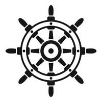 icono de controlador de rueda de barco, estilo simple vector